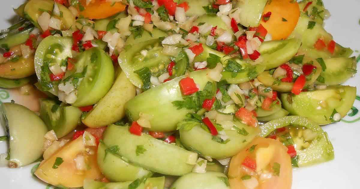 Салат из зеленых помидор на зиму: лучшие рецепты с фото