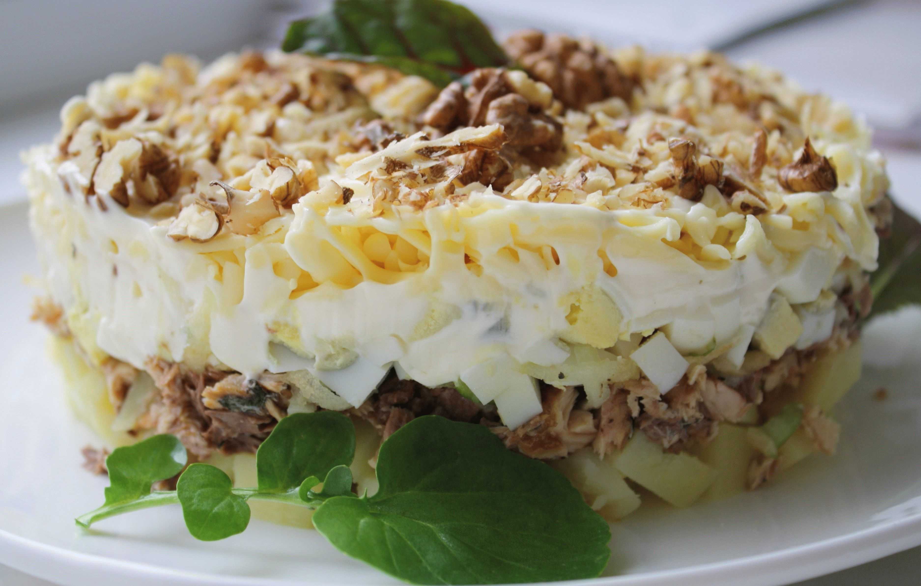 Многослойный салат «помпадур» — пошаговый рецепт с фото